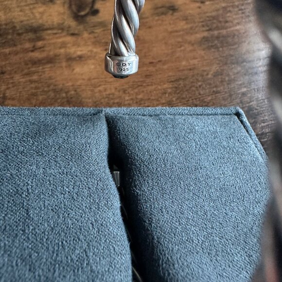 David Yurman Cable Cuff Bracelet w/ Sterling Silver & Black Diamonds - Medium - Picture 16 of 16